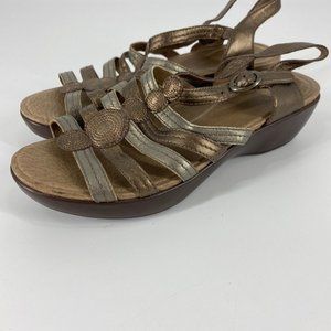 Dansko | Metallic Wedge Sandals Size 41 NWOB